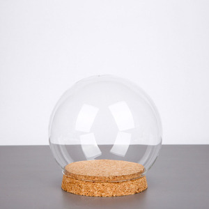 Dôme rond <span class=keywords><strong>de</strong></span> haute qualité 6*8cm forme <span class=keywords><strong>de</strong></span> boule fleur immortalisée cadeaux décoration verre affichage cloche pot avec Base en liège - Product Image 2