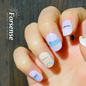 Pré Collé Violet <span class=keywords><strong>Faux</strong></span> <span class=keywords><strong>Ongles</strong></span> Couleurs Pastel Designs Enfants <span class=keywords><strong>Ongles</strong></span> pour Enfants avec Colles. arc-en-ciel Lettre Charmes <span class=keywords><strong>Beige</strong></span> Appuyez sur les <span class=keywords><strong>Ongles</strong></span> - Product Image 2