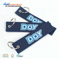 Porte-clés personnalisés en tissu sergé avec broderie machine pour cadeaux promotionnels