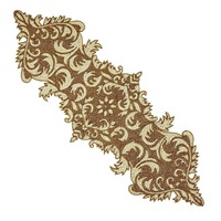 Chemin de table artisanal en bronze perlé, marron crème, style baroque damassé, vintage, pour centre de table, 36 pouces