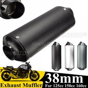 Pot d'échappement de moto de 38 mm avec collier de fixation pour moto tout-terrain de 125 cc, 150 cc, 160 cc, ATV pour Honda, Yamaha, Kawasaki - Product Image 1