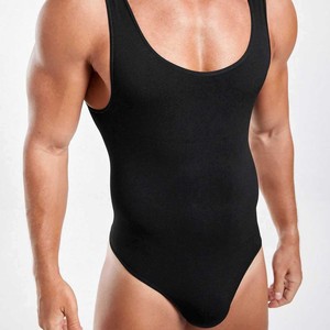 Tuta da uomo in Nylon canottiera per adulti tuta attillata da ginnastica per danza Fitness tuta modellante corpo in maglia traspirante - Product Image 3