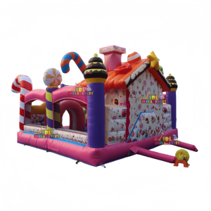 Gonfiabile a Tema Caramelle con Parete da Arrampicata e Scivolo per Bambini - Product Image 6