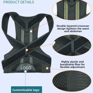 Ceinture <span class=keywords><strong>de</strong></span> Correction Posturale Respirante et Réglable en Polyester pour Hommes, Soutien Dorsal Anti-Bosses, Vente en Gros Usine - Product Image 2