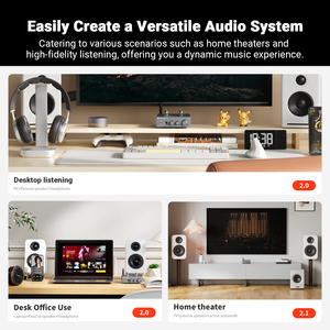 Amplificateur de puissance stéréo intégré de classe D Fosi Audio T20X MKII TPA3255 300W Bluetooth à tubes à vide pour enceintes de cinéma maison - Product Image 3