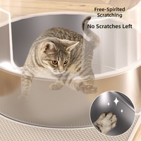 Bac à litière pour chat en métal et plastique entièrement fermé, en forme de pot de fleurs, côtés surélevés, contrôle des odeurs, design gain de place pour chats