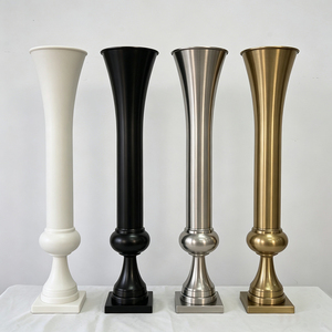 Nuovi Vasi Alti in Metallo Dorato 2027, Supporti per Fiori Artificiali, <span class=keywords><strong>Centrotavola</strong></span> in Metallo per Matrimoni e Feste - Product Image 3