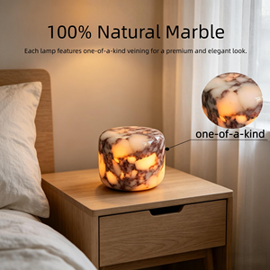 Lampe de table en marbre sans fil rechargeable, LED tactile à intensité variable, lumière d'ambiance portable pour chambre à coucher, café, hôtel, décoration - Product Image 4
