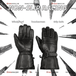 Anti-drop Non-slip Breathable <b>Touchscreen</b> Compatible Lightweight Leather Outdoor Sports Motorbike Fashion Racing <b>Gloves</b> for - Product Image 2