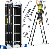 Échelles pliantes en aluminium épaissi de conception moderne 330lbs télescopique multi-positions ménage usage extérieur maison escaliers outil