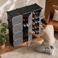 Meuble de rangement moderne en plastique transparent pour chaussures, présentoir et organisateur pour entrée