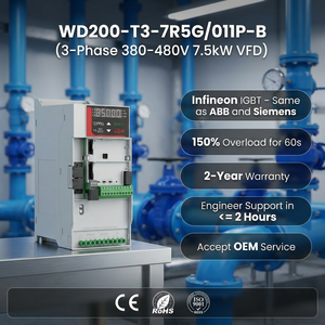 HYTECON WD200-T3-7R5G/011P-B Inverter Vettoriale AC Trifase 380V 7.5kW/11kW per Motori di Ventilatori e Pompe ad Alta Potenza - Product Image 1