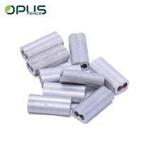 Pure aluminium elektrische omheining krimphuls met dubbele opening voor stalen draadverbinding, anti-deformatie compressiehuls