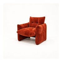 Fauteuil chaise longue moderne en tissu bouclé, fauteuil d'appoint rembourré à siège unique pour salon ou coin lecture