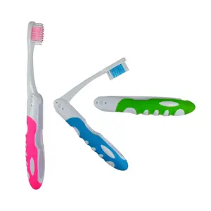 Brosse à dents pliante portable en caoutchouc de haute qualité pour voyage