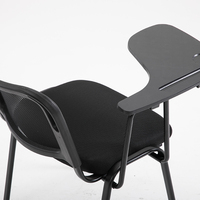 Chaise de formation ergonomique moderne et confortable avec tablette d'écriture intégrée, dossier en maille, design empilable pour bureau à domicile et salon