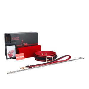 3styles Pet Play Premium Lockable Leash <b>Harness</b> Combo for Woman Man Padded <b>Leather</b> Collar BDSM Slave Toys for Bondage Restraints - Product Image 6