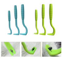Lot de 3 extracteurs de tiques en plastique, 3 tailles différentes, pour chats, chiens, camping et randonnée