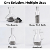 Juego de Bolas de Limpieza de Acero Inoxidable para Decantador de Vino, Accesorios de Limpieza