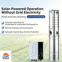 Pompe solaire immergée DC/AC en acier inoxydable pour puits profond, moteur à faible bruit et refroidissement par eau, 1-200m³/h, hauteur de refoulement 500m, pour irrigation de vergers, ISO/CE