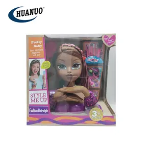 Cabeça de manequim para cabelo, boneca de plástico para treinamento em vinil com cabeça da boneca