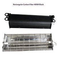 Lampe chauffante infrarouge en fibre de carbone 400W, réutilisable pour l'hiver, chauffe-poulailler suspendu pour bétail avec chaîne réglable