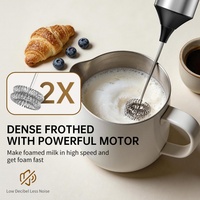 Mousseur à lait électrique USB personnalisé rechargeable, mousseur à lait en acier inoxydable, mousseur à café avec 3 mélangeurs, 3 vitesses