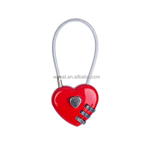 Cadenas à combinaison mécanique en forme de cœur pour couple, cadenas en métal pour bagages de gymnastique - Product Image 3