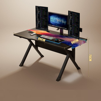 Bureaux d'ordinateur à bas prix pour adultes et étudiants, blanc/noir, table de travail moderne pour le jeu et le bureau à domicile