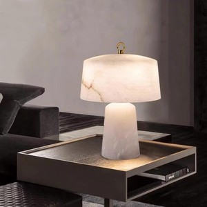 Lámpara de mesa minimalista moderna con luz de mármol español, bombilla LED E27, 220V, decoración nórdica, accesorio de iluminación para mesita de noche y dormitorio - Product Image 4