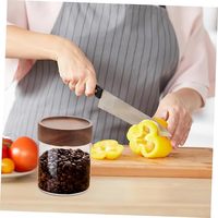 Pot de conservation en verre hermétique avec couvercle en bois d'acacia en spirale pour grains de café, céréales et fruits secs, organisation de la cuisine et du garde-manger