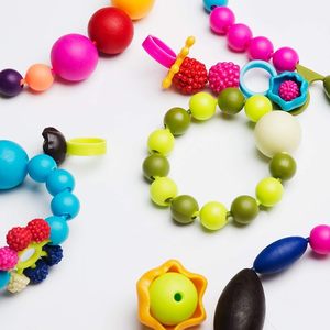 Wholesale DIY Bracelet Jewelry <b>Kit</b> Sets Kids Educational Toy with Colorful Multi-<b>Acrylic</b> Beads Beaded Jewelry <b>Kit</b> - Product Image 4
