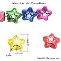 Étoile à cinq branches en émail acrylique couleur macaron, perle DIY pour stylo, attache-cheveux perlée, breloque de téléphone, accessoire porte-clés Yiwu