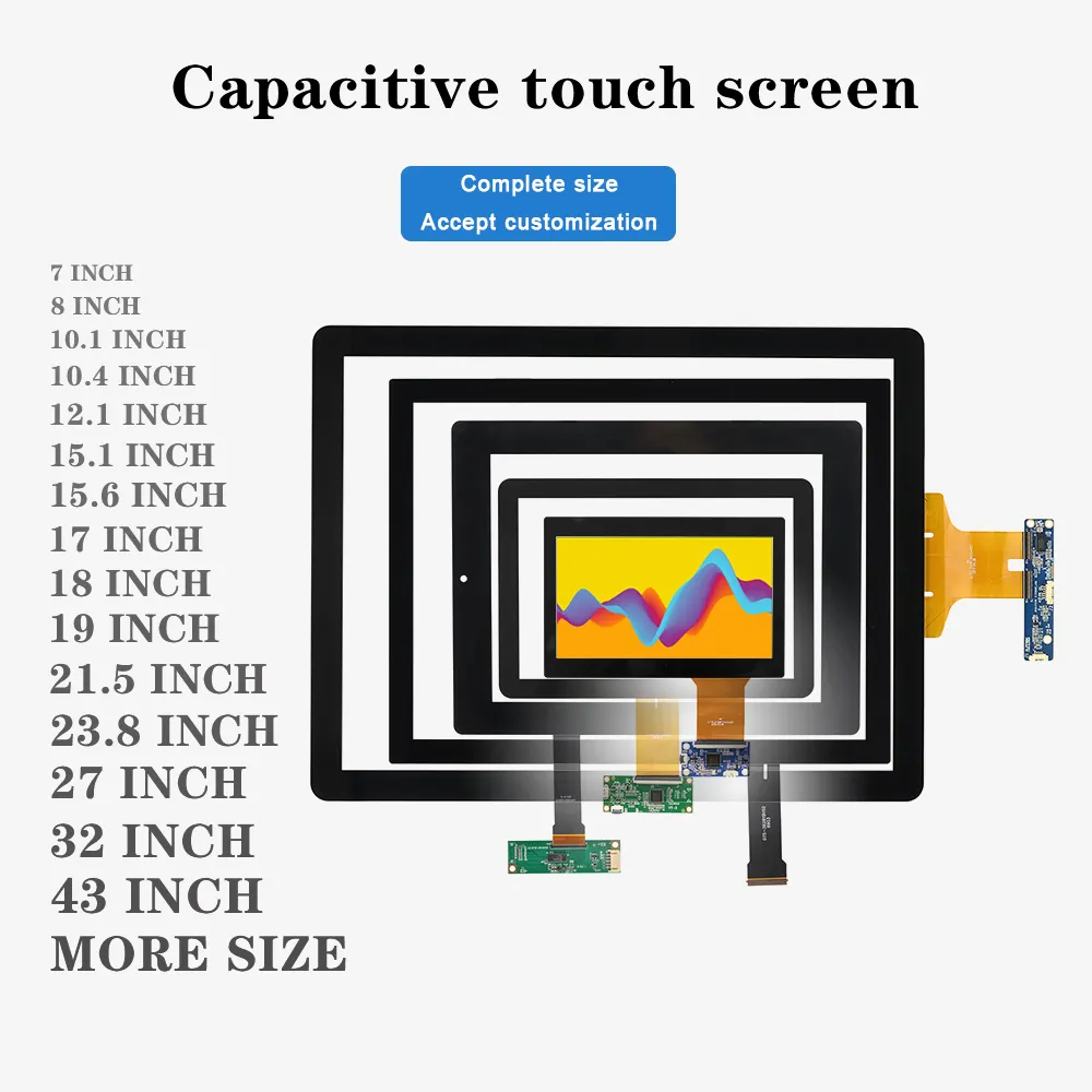 7 10,1 12,1 15,1 15,6 19 21,5 27 32 43 pulgadas Panel de pantalla multitáctil pantalla táctil capacitiva
