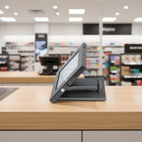 Nouveauté RUIGUAN Support de tablette pliable en métal pour bureau avec verrouillage Compatible avec iPad pour système de caisse