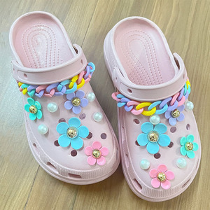 Ensemble de décoration de chaussures fleurs colorées perles de luxe fleur de chaussure breloques adultes enfants chaussures breloques accessoires - Product Image 4