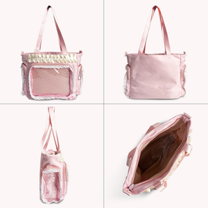 Borsa a tracolla da donna in stile giapponese OEM ODM, modello <span class=keywords><strong>Ita</strong></span> <span class=keywords><strong>Bag</strong></span>, in morbida pelle PU con decorazioni in pizzo. - Product Image 5