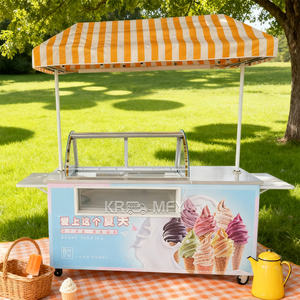 Chariot de rue mobile pour la vente de nourriture avec éclairage LED, kiosque à glaces pour l'extérieur - Product Image 1