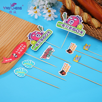 Drapeaux en bambou écologiques, impression de logo personnalisée, mini drapeaux en papier, pics à fruits de qualité alimentaire pour restaurant, événement, fête