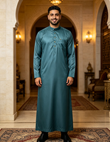 CCY Thobe en tissu brillant pour hommes, style saoudien, Jubbah islamique, Kandura, Robe musulmane algérienne, Robe de prière