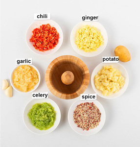 Prensa de Ajo de Bambú Natural, Mortero y Pilón para Hierbas Frescas, Especias y Guacamole, <span class=keywords><strong>Molcajete</strong></span> - Product Image 3