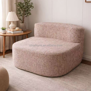 Chenille <b>Upholstered</b> Moon Shaped Sofa Accent <b>Chair</b> - Product Image 3