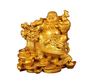 Harz lachende Buddha Statue Harz Handwerk Glückliche Buddha Figuren Feng Shui Ornamente für Home Office Dekor