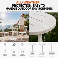 Ensemble de table et de chaises d'extérieur en acier au carbone commercial, revêtement en poudre antirouille, mobilier de bistrot pour café et restaurant