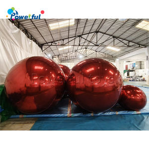 Büyük parlak şişme noel süs çeşitler kırmızı ayna topları - Product Image 6