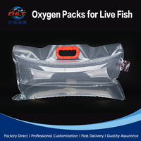 Sac de transport gonflable en plastique transparent avec poignée portable pour poissons vivants, poissons d'aquarium et fruits de mer