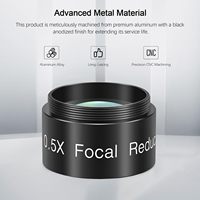 Réducteur de focale pour télescope 0,5X, 1,25 pouce, en alliage d'aluminium noir, longueur focale 85 mm, filetage de filtre 1,25 pouce