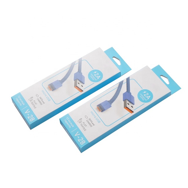 Customized High Quality Charger Carton Data Cable Retail Packaging Electronics Packaging Carton with Hook