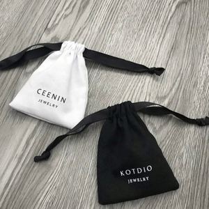 Pochette cadeau en coton mousseline écologique pour bijoux, personnalisable avec logo et taille, sac à cordon 100% coton naturel, vente en gros - Product Image 3