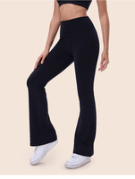 Pantalon large de yoga doublé polaire pour femme - Taille haute push-up, vêtement d'extérieur pour le sport, le fitness et les tenues décontractées évasées